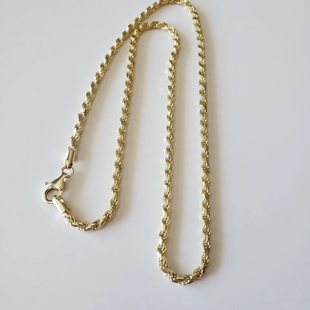 Gold tone 925 Sterling silver Chain Necklace - Picture 5 of 6